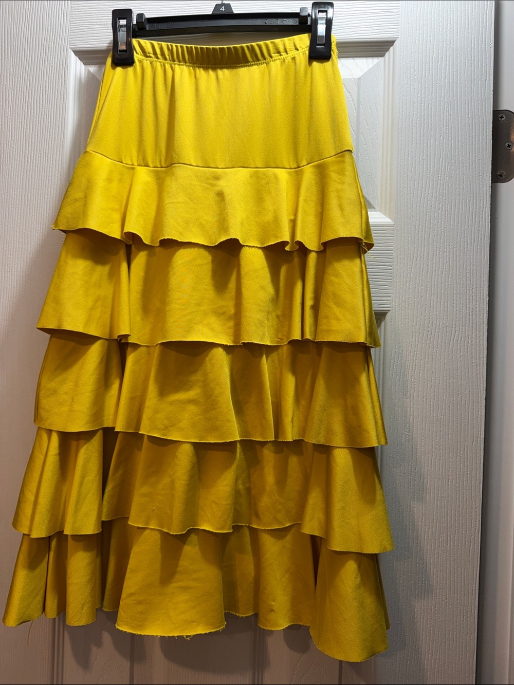 Yellow Tiered Ruffle Skirt for Girls